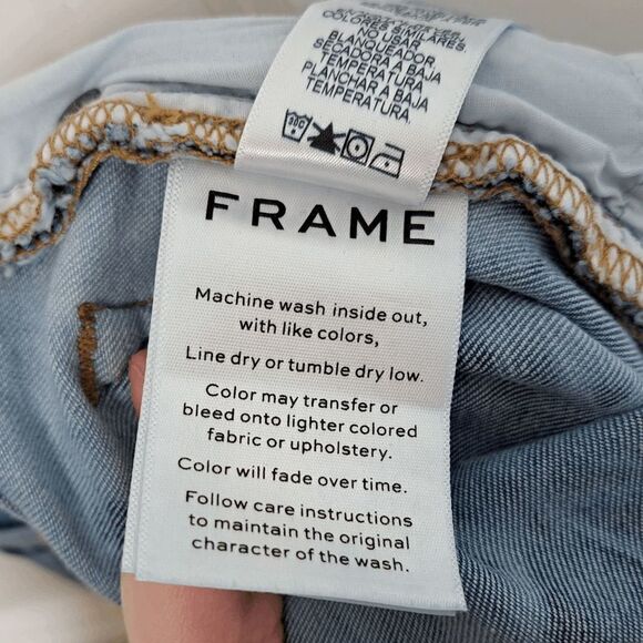FRAME DENIM Le High Rise Skinny Raw Edge Jeans Denim Gaze size 30 - Picture 11 of 11